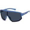 Polaroid PLD 7047/S FLL Matte Blue Sunglasses Unisex Injected, Mask, 99