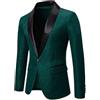 Generic Giacca da Smoking da Uomo in Stile Paisley, con Risvolto a Scialle Floreale, Leggera, Sportiva, Casual, per Ballo di fine Anno, Matrimonio, Cena, Verde, Taglia XL