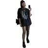Pamela Mann Collant a rete Opposite Net, a righe, stile gotico punk, moda alternativa, neri, taglia UK 8-14