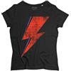 3stylershop T-Shirt Donna Vintage Thunder Fulmine Saetta Rossa Rebel Make-up - Cotone Organico 140 gr/mq