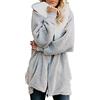 Xmiral Cappotto Caldo Maglione con Cappuccio da Donna Maglione a Maniche Lunghe Invernale Velato in Velluto Acrilico Giacca Parka (M,Grigio)