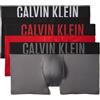 Calvin Klein Boxer da Uomo a Vita Bassa Intense Power, Confezione da 3, Nero/Grigio Cielo/Rosso Pomeo, Medium