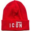 DSQUARED2 Cappello Cuffia Berretto in Lana Icon M063 - M818 Rosso