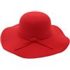 Generic Cappelli invernali per le donne cappello a secchiello morbido vintage a tesa larga in pile feltro bombetta floppy cloche cappello grande cappello da donna, Rosso, M