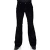 Comycom Pantaloni da uomo neri Bootcut in velluto a coste - Jeans scuri svasati da uomo in stile vintage anni '70, Nero , 31 W/32 L