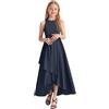 Dasongff Abito da cerimonia vintage da bambina, abito da bambina, anno 50, cocktail, scollo a pizzo, abiti da sera, cocktail, Natale, matrimonio, senza maniche, linea 3-14 anni, Nero , 12-13 Anni