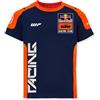 Red Bull - T-Shirt Replica Team KTM - Loghi dei Partner - Materiale Traspirante - Bambino - 140 - Blu/Arancione