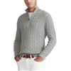 Generisch Maglione da uomo in lana spessa con motivo a treccia per calore invernale di qualità solida come top per giornate fredde, 02#_grigio, S