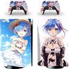 PDURMBUAB Nessuna Schiuma Nessuna Bolla Per PS5 Skin Disc Edition Anime Console E Controller Vinile Cover Wraps Per PS 5 Version 11490