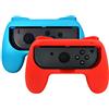 CCYLEZ Copertura protettiva per controller di gioco, impugnature per giochi Maniglia ergonomica per gioco Copertura protettiva per controller antiusura per interruttore(Rosso + blu)