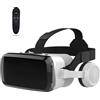 BHJAYIGS Occhiali VR, Visore Realtà Virtuale 3D, VR Visore Cuffie, Glasses 3D con Lenti HD Anti Luce Blu, Compatibili con Smartphone iPhone Android da 4,7-7,2 Pollici, Regalo di Natale, Regalo(F)