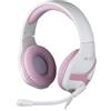 Konix Geek Girl Cuffie gaming con cavo Crystal PS4, PS5, Switch, Xbox One e Series X|S - Microfono - Cavo da 1,5 m - Connettore Jack da 3,5 mm - Bianco e rosa