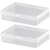 VOQGHTU 2 x scatole trasparenti in plastica per carte da gioco per valigia, contenitore vuoto per carte da gioco per valigia, con bottoni automatici chiusi per dimensioni, scatola di plastica trasparente