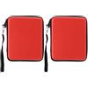 XinrZythrop 2 pezzi Custodia rigida in EVA per 2DS, borsa protettiva con cordoncino e doppio zip, custodia portatile resistente agli urti e alla polvere con cordino da appendere per c (Rossa)