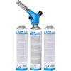 CFH Saldatrice profilata TS 1800 - Set con 3 prese di gas AT 2000, potente saldatrice a gas multiuso con accensione piezoelettrica e bruciatore speciale Ø 20 mm, bruciatore per saldatura e saldatura
