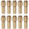sourcing map 10 mandrini in ottone da 3 mm, mini smerigliatrice elettrica, cambio rapido, set di punte per utensili rotanti, diametro del gambo 4,3 mm