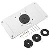 Haofy Piastra per Inserimento Tavolo Fresa in Alluminio 2351208Mm con 4 Anelli e Viti per Banchi da Lavorazione del Legno per Router Compatibilità Piastra Inserto Tavolo Fresa Router