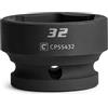 Capri Tools Bussola Stubby Impact da 32 mm, attacco da 1/2, 6 punti, metrico
