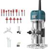 Generico 800W Electric Palm Router Tool 6 velocità variabili fino a 33000RPM Taglierino per il legno Utensile da taglio manuale giunzioni con 15 punte lavorazione del e mobili Progetti fai-da-te