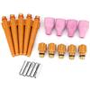 LIYJTK Kit di 20 pezzi di consumabili per torcia di saldatura TIG QQ300, ugello in ceramica, colletto lungo e corto, tappo posteriore per lavori di saldatura