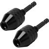 Giwnhvx 2 x 0,3-8 mm 1/4 di pollice senza chiave trapano mandrino cacciavite avvitatore a percussione adattatore codolo esagonale trapano smerigliatrice