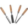 VILLFUL Set di Scalpelli per Lavorazione Legno 4 Pezzi Lame in Acciaio Semi-rotonde e Piatte, Design Ergonomico per Principianti nel Intaglio Legno