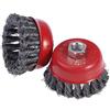 Veemoon 6pezzi Spazzola Rotante Inossidabile Banded Knotted Per Smerigliatrice Rimozione Corrosione Vernice e Strumento Professionale Per Condizionamento Superfici Metalliche
