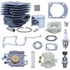 LIWaaGe Adatto for Hus 266XP 266 266SE XP SE 61 Motosega accessoria Kit di revisione cilindro pistone carburatore diametro 52 mm