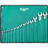 SATA ST09062-02 - Set di chiavi combinate metriche, lucidate, con estremità a scatola offset, 10 mm - 32 mm, con rotolo di attrezzi durevole