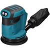 WAFOHSR Levigatrice orbitale a batteria 125mm Motore a spazzola Smerigliatrice for legno Lucidatrice Ceretta Rettifica Levigatrice Lucidatrice for batteria 18V Leggera E Facile Da Usare(Blue)