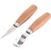 ACTINPANT Set Di Coltelli Da Intaglio Inox 1/2 Pezzi Con Manico In Legno Olmo for La Lavorazione Del, Strumenti Piegati E Dritti, Ideali for Scolpire(A set of carving knife)
