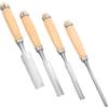 Generico Set di 4 Sgorbie per Legno Testa Semitonda da 6/12/18/24 Mm, Strumenti Resistenti in Legno e Acciaio al Carbonio per Modellismo e Attività Creative
