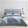 Catherine Lansfield Larsson Geo Teal Set copripiumino 240 x 220 + 65 x 65 (2)