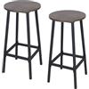 Relaxdays Set di 2 Sgabelli Bar Industrial in Legno e Metallo, HxP 65x32 cm, Marrone/Nero