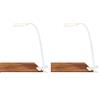 Briloner - Lampada a pinza con interruttore a cavo, luce bianca calda, orientabile, da lettura, morsetto, scrivania, comodino, 26 x 10,5 x 37 cm, bianco (Confezione da 2)