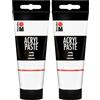 Marabu pasta acrilica bianca 070, 100 ml, pasta cremosa, pastosa, texture a base d'acqua, miscelabile, resistente agli agenti atmosferici, resistente alla luce, vegana, 12020050070 (Confezione da 2)
