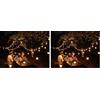 BEPER P207ILO500 Catena luminosa a LED per esterno solare giardino, 10 lampadine led, cavo in corda, vintage, sensore di luce integrato, 3,7 metri (Confezione da 2)