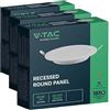 V-TAC VT-61018 Mini pannello led 18W pannello montaggio ad incasso rotondo 110lm/w luce bianco naturale 4000K - 7865 (Confezione da 3)