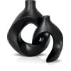 LIFFY Set di 2 vasi in ceramica nera, vasi decorativi per erba della pampa, ciambella in stile nordico moderno bohémien, per fiori, casa, soggiorno, fattoria (nero, 20,3 cm e 15,2 cm)