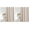 room99 Tenda con occhielli argentati, Aura, 140 x 300 cm, larghezza x altezza, moderna, Curtain per soggiorno, camera da letto, beige chiaro, 1 pezzo (Confezione da 2)