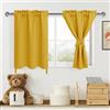 DWCN Tende termiche per soggiorno, riduzione del rumore, tende corte per camera da letto, tende gialle estive per finestra piccola, 76 cm di larghezza x 91 cm di lunghezza, giallo, 2 pezzi