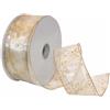 Morex Ribbon Snowflake Wired Sheer Glitter Ribbon, 2 - 1/5,1 cm da 45,7 m, Colore: Avorio/Oro