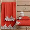 PETTI Artigiani Italiani - Asciugamani Bagno in 100% Spugna di Cotone, Set Asciugamani 1+1, 2 Pezzi 1 Asciugamano Viso e 1 Asciugamano Mani, Rosso