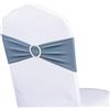 WENSINL Pack of 50 Stretch Dusty Blue Chair Sashes for Wedding, Elastic Lycra Chair Bands with Buckle Slider, Spandex Chair Bows for Party, Without White Chair Covers (Dusty Blue)