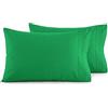 Elegant Comfort Set di federe di lusso ultra morbide, 2 pezzi, in microfibra spazzolata di alta qualità, 1500, di alta qualità, resistente alle pieghe, standard/queen, verde smeraldo