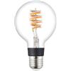 Eglo connect.z - Lampadina LED Smart Home E27, G80 Globe, Matter, ZigBee, app e controllo vocale Alexa, dimmerabile, bianco caldo, 7 W, design vintage in vetro trasparente a spirale