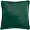 furn. Cuscino Kallu in pelliccia sintetica con imbottitura in piume - Cuscino decorativo morbido e soffice con bordo Oxford (verde ago - 45x45cm)