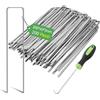 Graxury 200 Pezzi 20cm Ø 3mm Spilli per Giardino Resistenti - Chiodi in Acciaio Zincato per Fissare Paletti per Ancorare Tessuto Antierba, Reti e Tubi con 1 Uncino a Punta