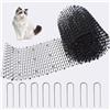 Forhome Griglia per spine contro gatti, 30 x 400 cm, per giardino, in plastica, con 8 punte (nero)