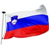 FLAGLY Bandiera di alta qualità Slovenia, 100 x 150 cm, peso tessuto 115 g/m², realizzata a mano, in poliestere lucido robusto e resistente alle intemperie, con occhielli, bandiere nazionali (100 x